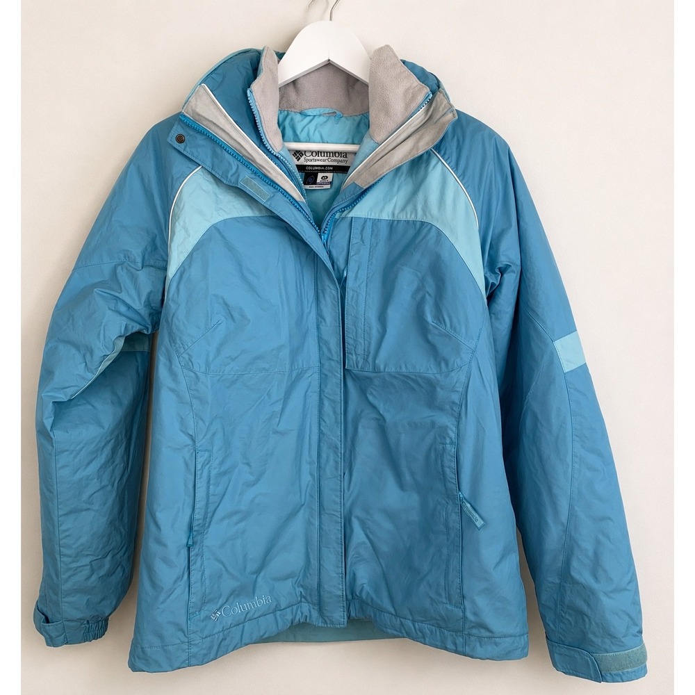 Columbia Interchange Womens 3 in 1 Combo Winter Jacket M 2 Piece Blue Ski EUC